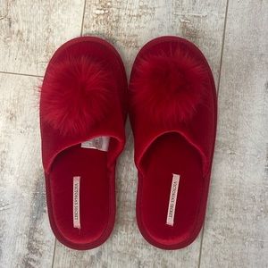 Victoria’s Secret Red Velvet Slippers
